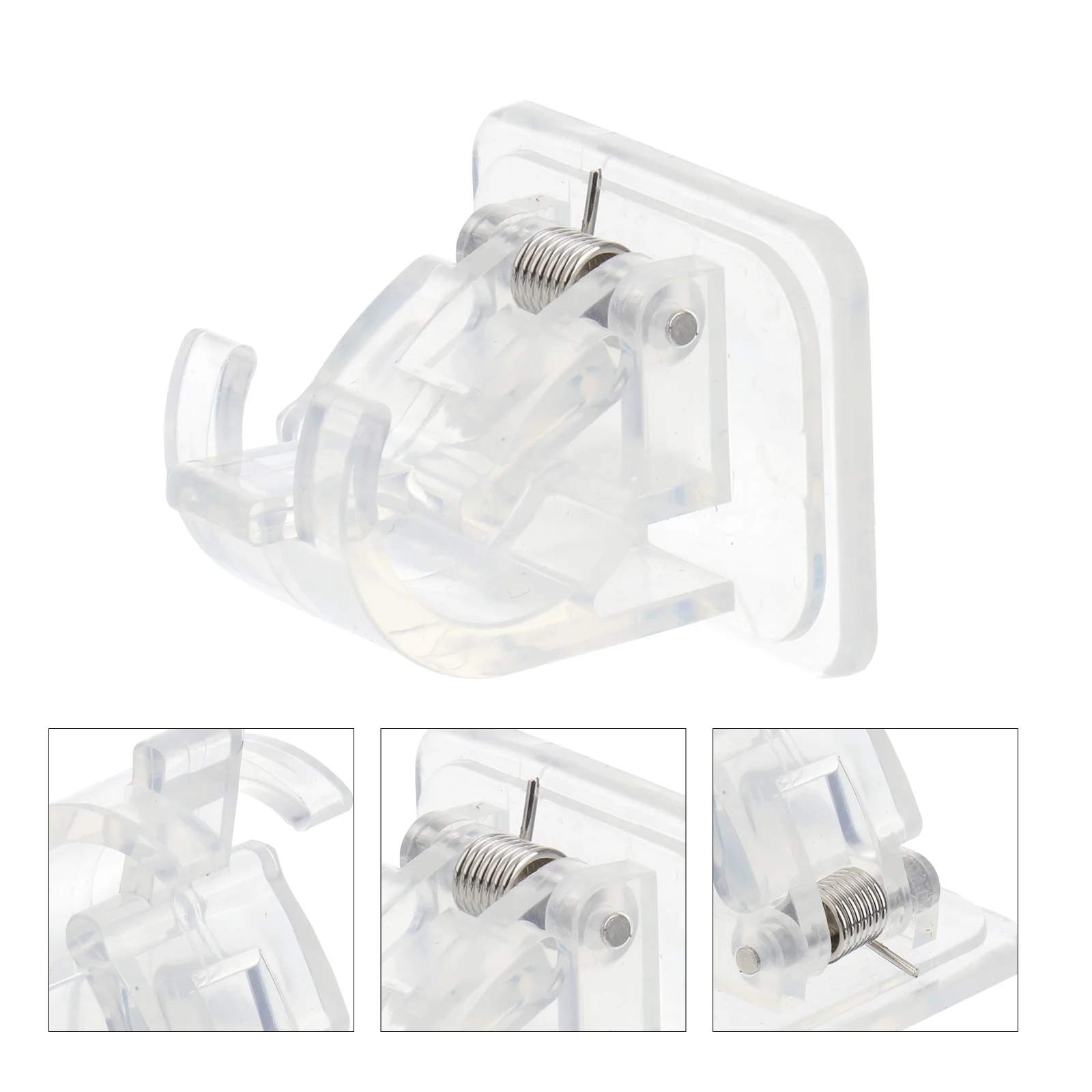 4 ชิ้นผ้าม่านผู้ถืออุปกรณ์เสริมวงเล็บผ้าเช็ดตัวคลิปฤดูใบไม้ผลิพลาสติกสนับสนุน