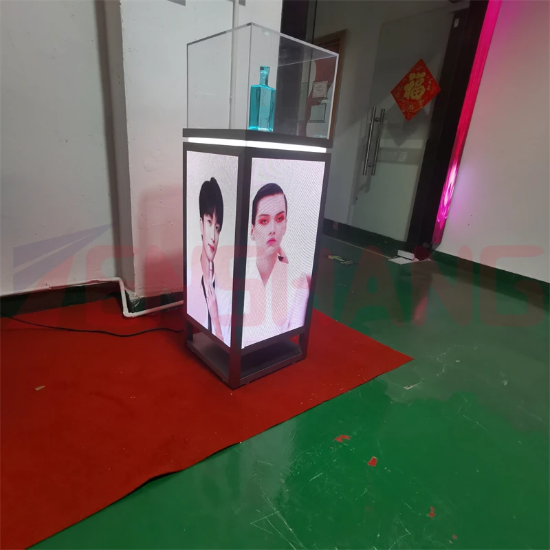 جديد الاكريليك الراقي مجوهرات النظارات قلادة أقراط ساعة النظارات الشمسية العطور منتج التجميل عرض موقف مع شاشة LED #4