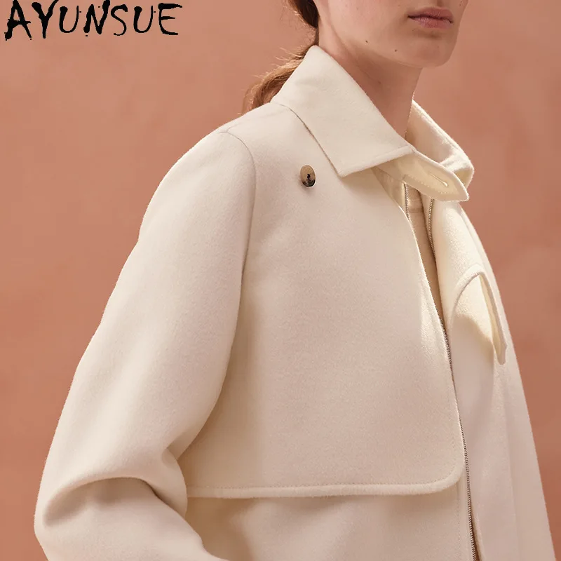 AYUNSUE véritable peau De mouton femmes vestes automne vêtements en cuir véritable veste pour femme 2025 Vintage Jaqueta De Couro coupe ajustée