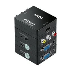 1080P HDMI to RCA Converter AV/CVSB Video Box AV to HDMI Adapter AV/VGA Support NTSC PAL Output HDMI to VGA Video Converter