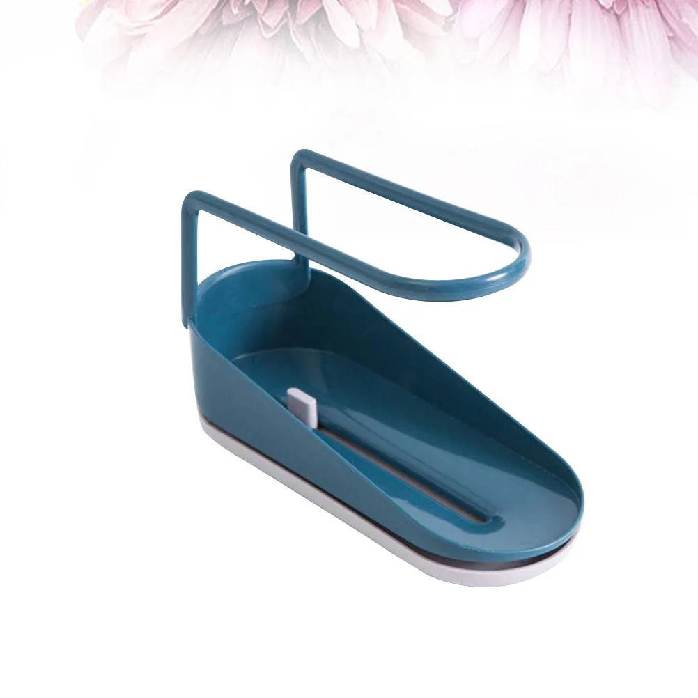 Countertop Kitchen Drain Rack Dark Blue ABS Storage Shelf for Sponge Dishcloth Brush Durable Easy Clean Kitchen Organizer