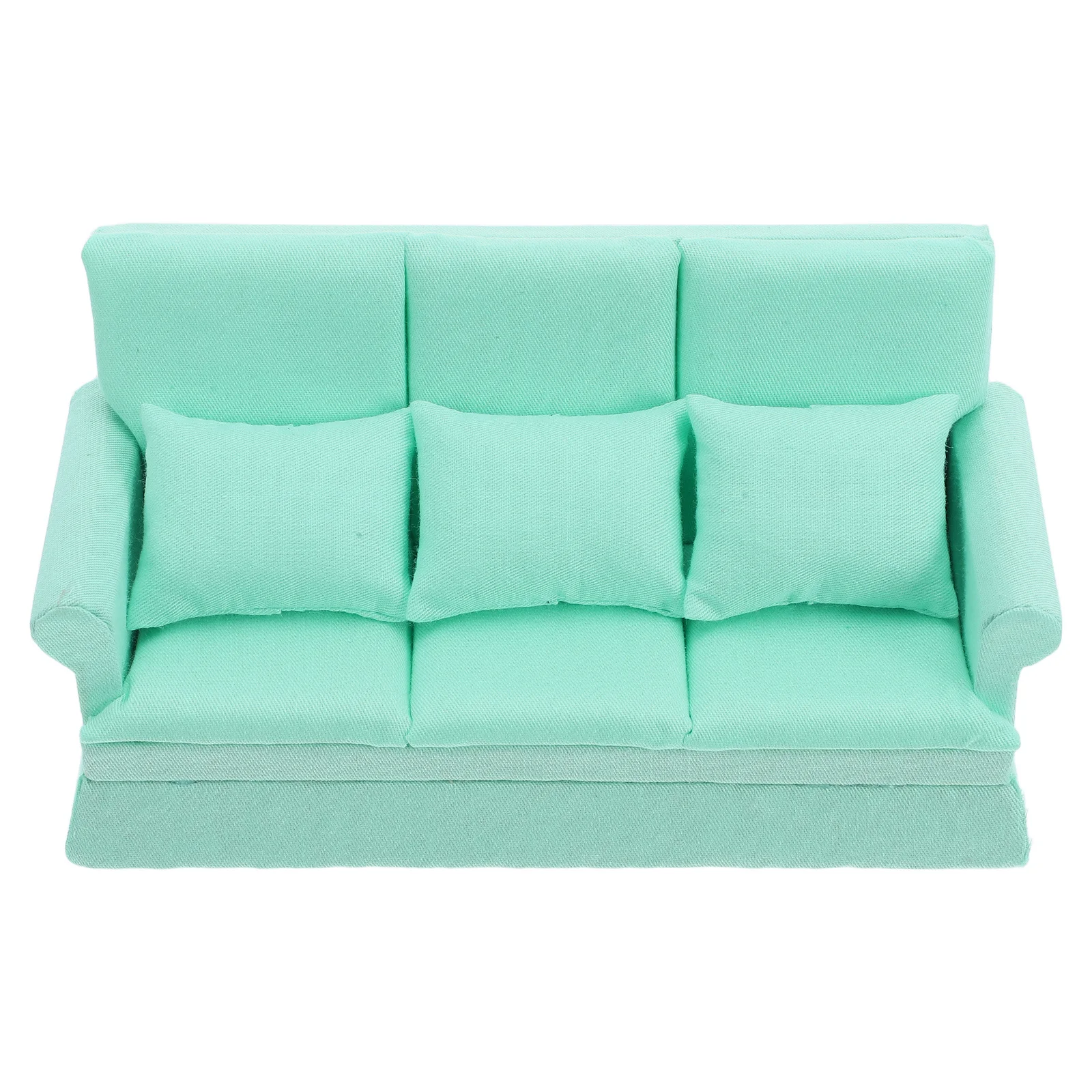 1 set miniatuur poppenhuisbank 3 kussens realistische kleine bank voor woonkamer decor meubilair kinderen speelset simulatie thuis