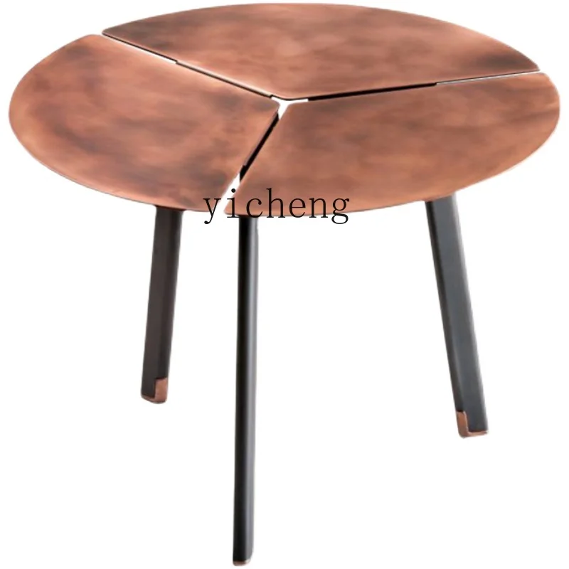 XL Vintage Style Retro Side Table Metal Iron Art round Table Designer Niche Minimalist Coffee Table