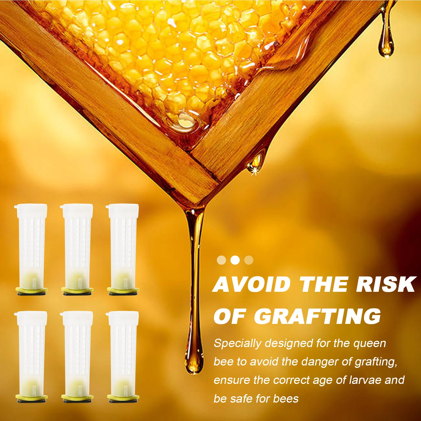 20 قطعة الغطاء الواقي لخلية الملكة البلاستيك خلية النحل حارس السلامة مكافحة العض دائم سهلة نظيفة تربية النحل أداة قفص النحل حامي