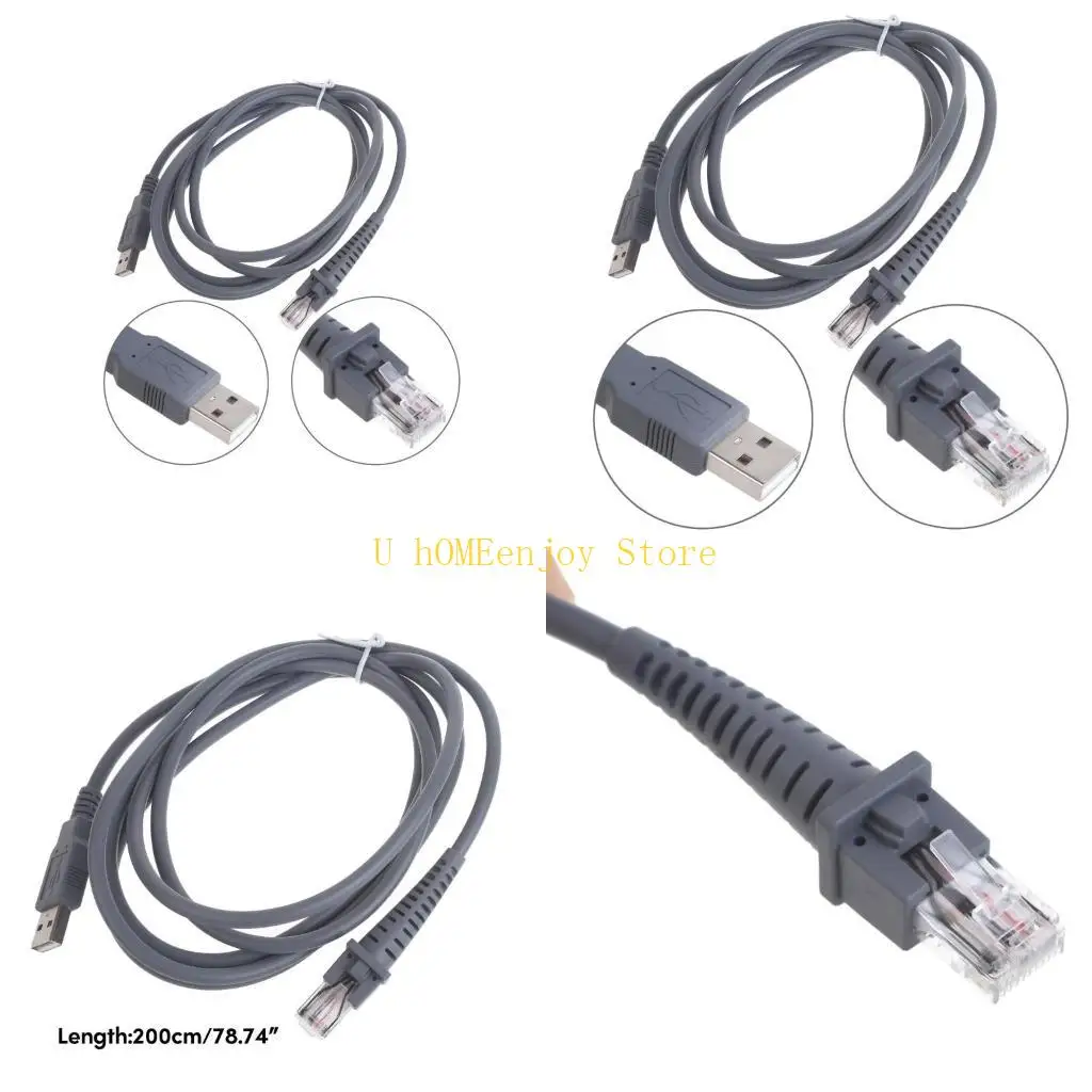 B0KF Practical Data Cord Convenient USB Cable 2M for GBT4100 GD4130 QD2100  Scanner