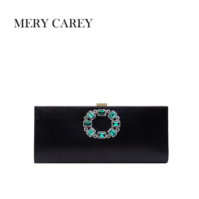 

2025 Trend Designer New Clutch Bag Luxury Fashion Versatile Black Silk Clutch Bag Elegant Diamond Banquet Handbag for Women