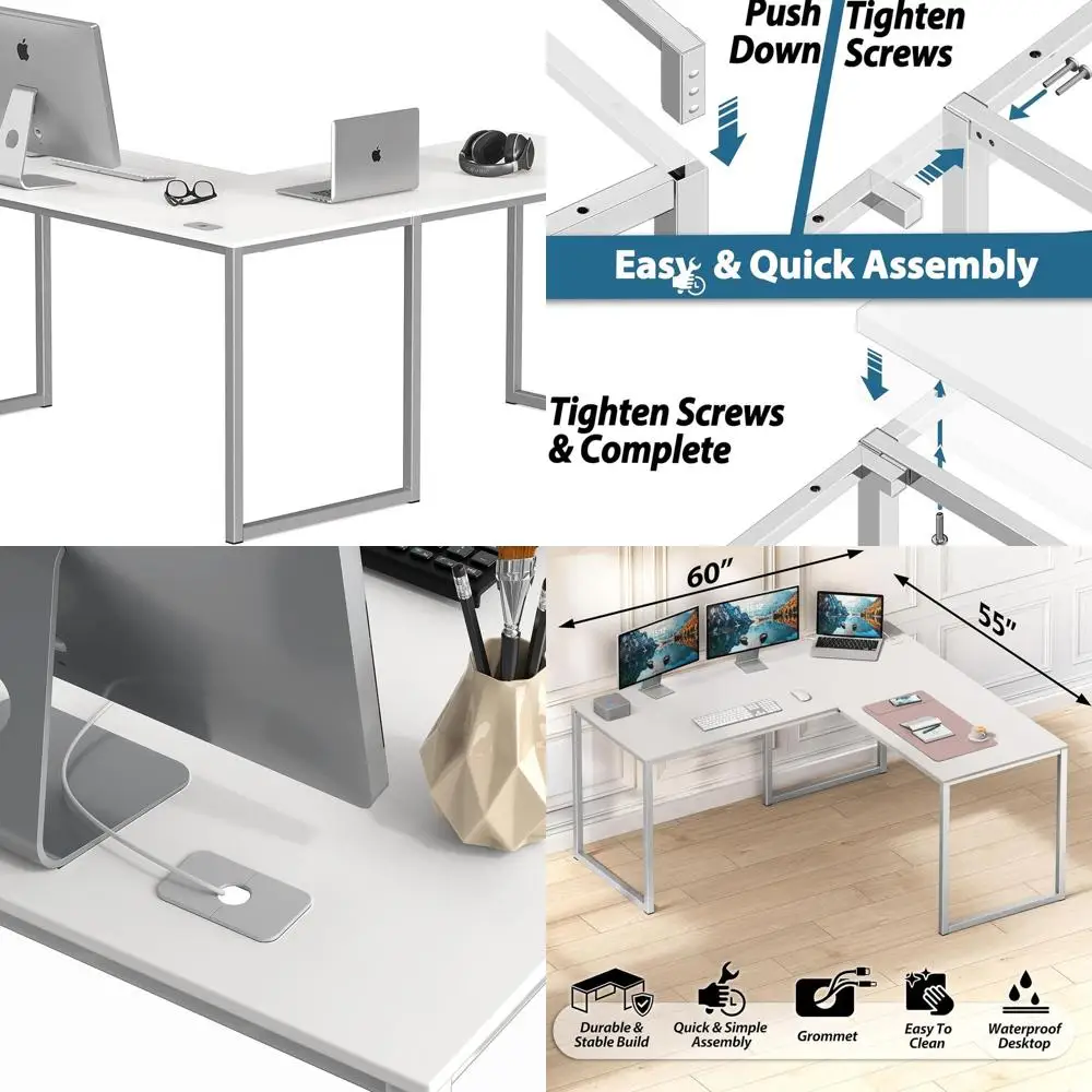 60 X 55 White L-Sha… - image