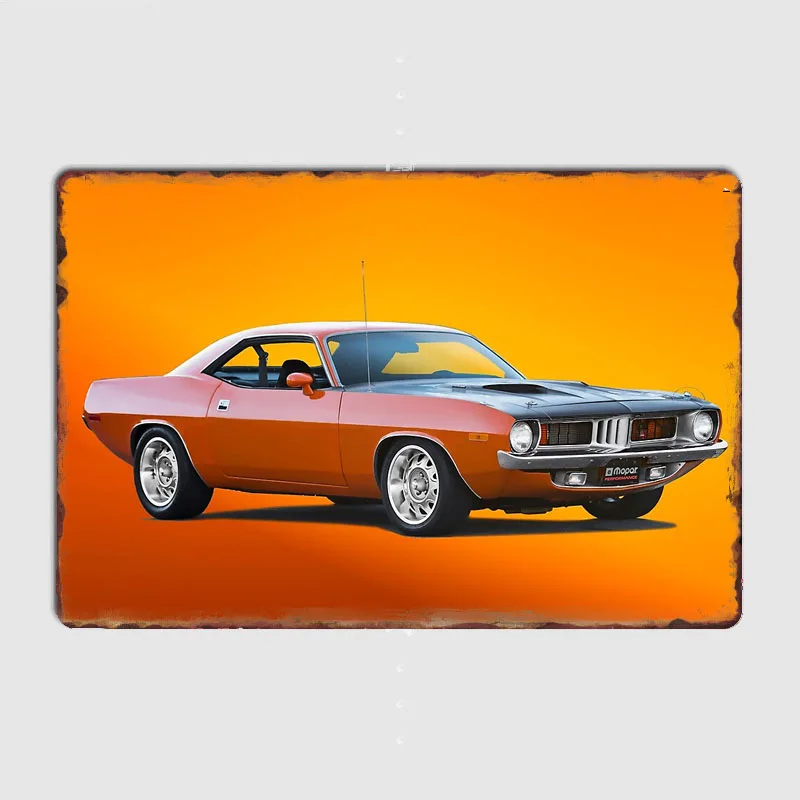 Plymouth Barracuda 380 Retro clásico coche deportivo cartel de Metal Bar garaje Club decoración de pared personalizada decoración de la habitación de estaño decoración del hogar