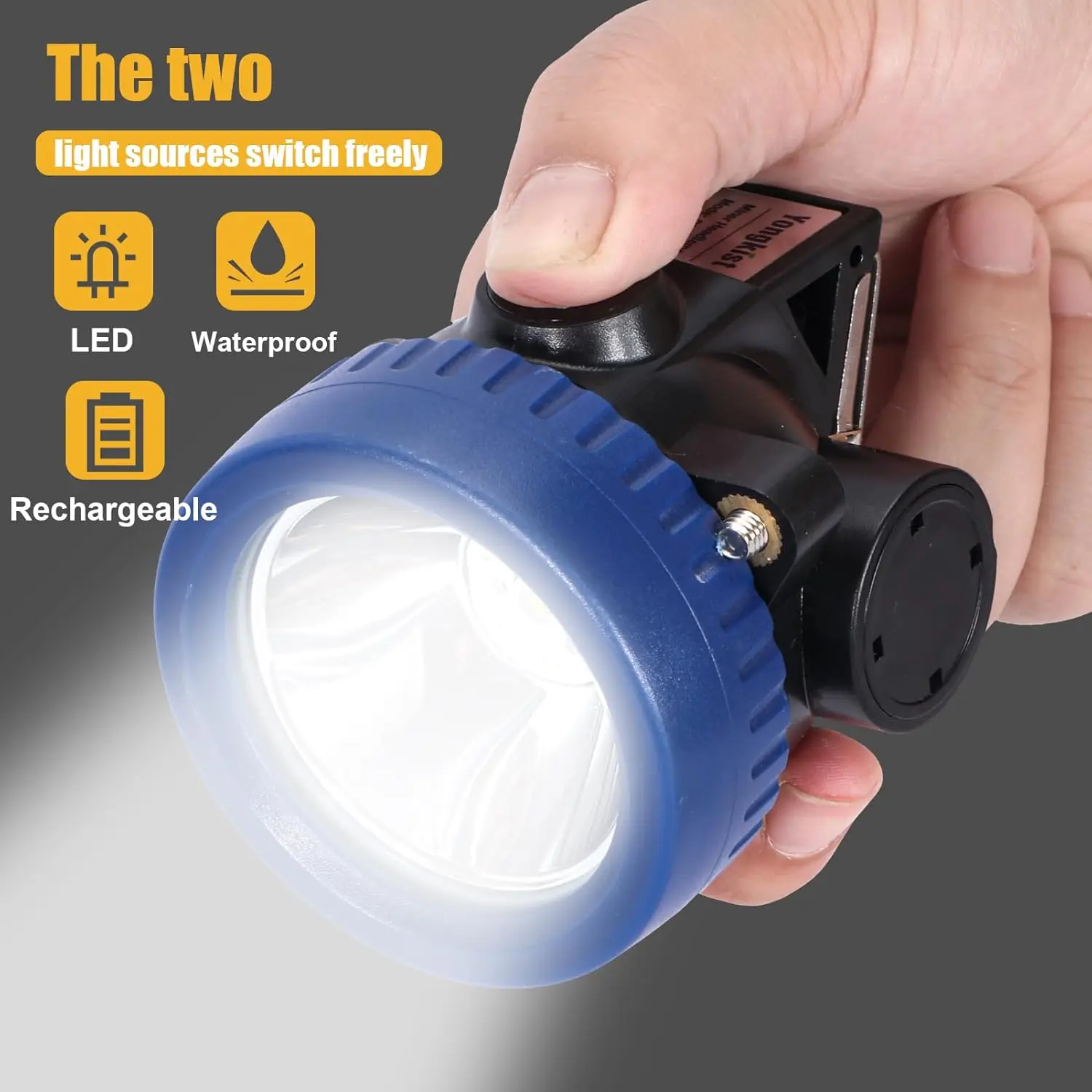 Rechargeable Mining Headlight, 7 LED Explosion Proof Cap Lamp for Hunting, Camping, Fishing, Hiking