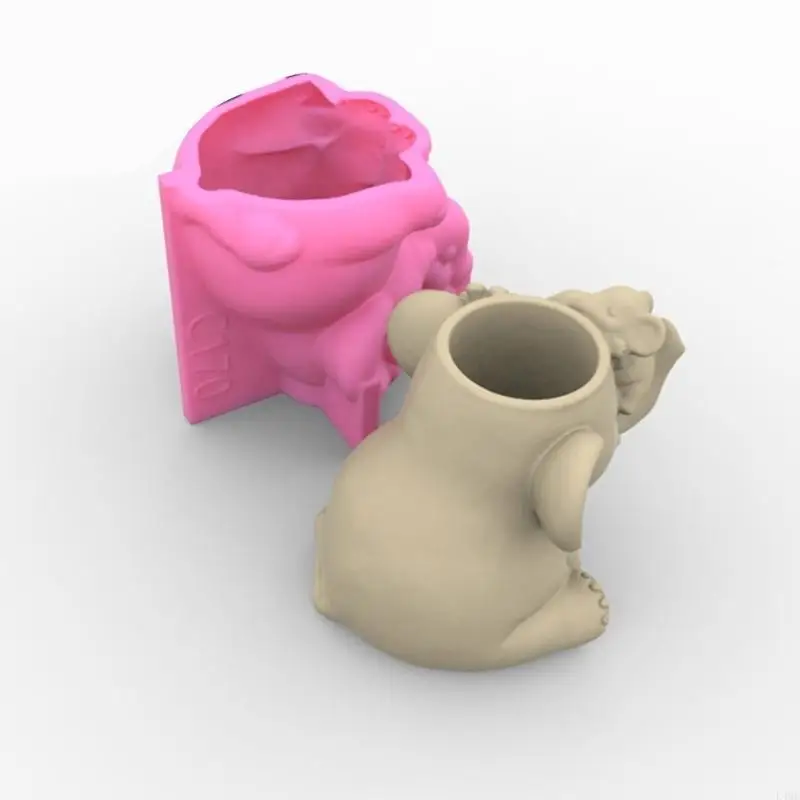 

L4ME Elephant Planter Silicone Mold Flower Pot Concrete Mold Animal Statue Cement Gypsum Mold Flower Vase Epoxy Casting Mold