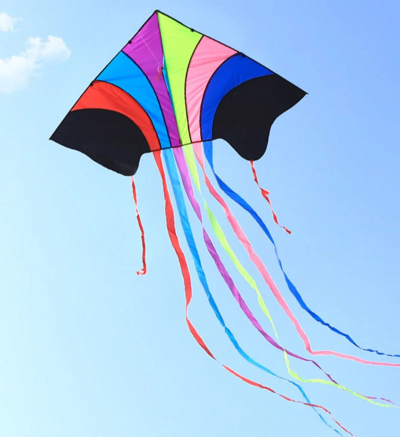 free shipping large rainbow kites flying breeze outdoor toys for adults parachute inflatable games cerf volant enfants kevlar