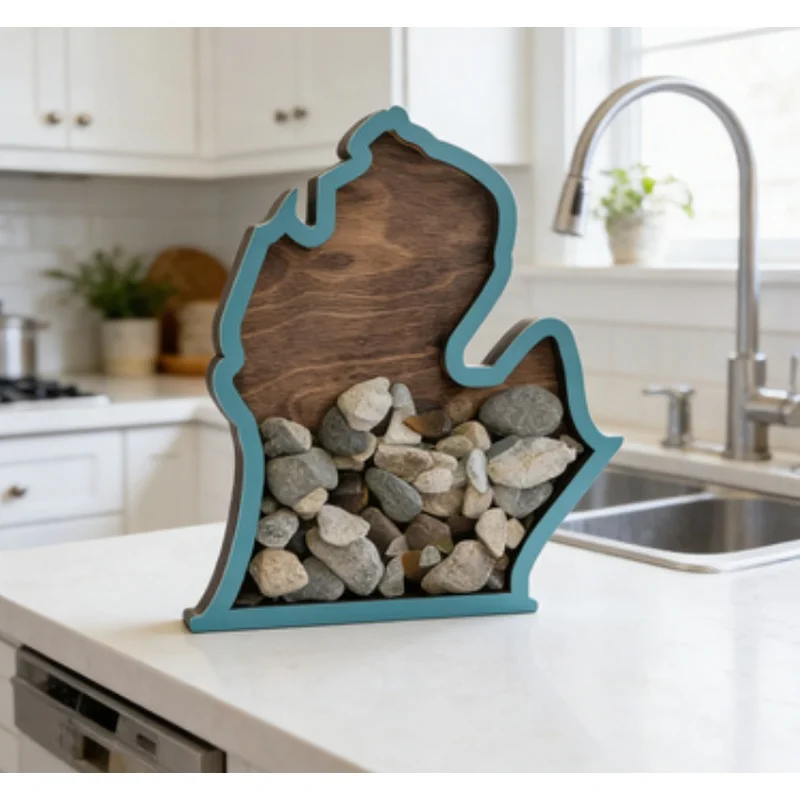 michiganstyle acrylic shell display case with window, transparent shadow box, suitable for agate, teeth, starfishbedroom, home