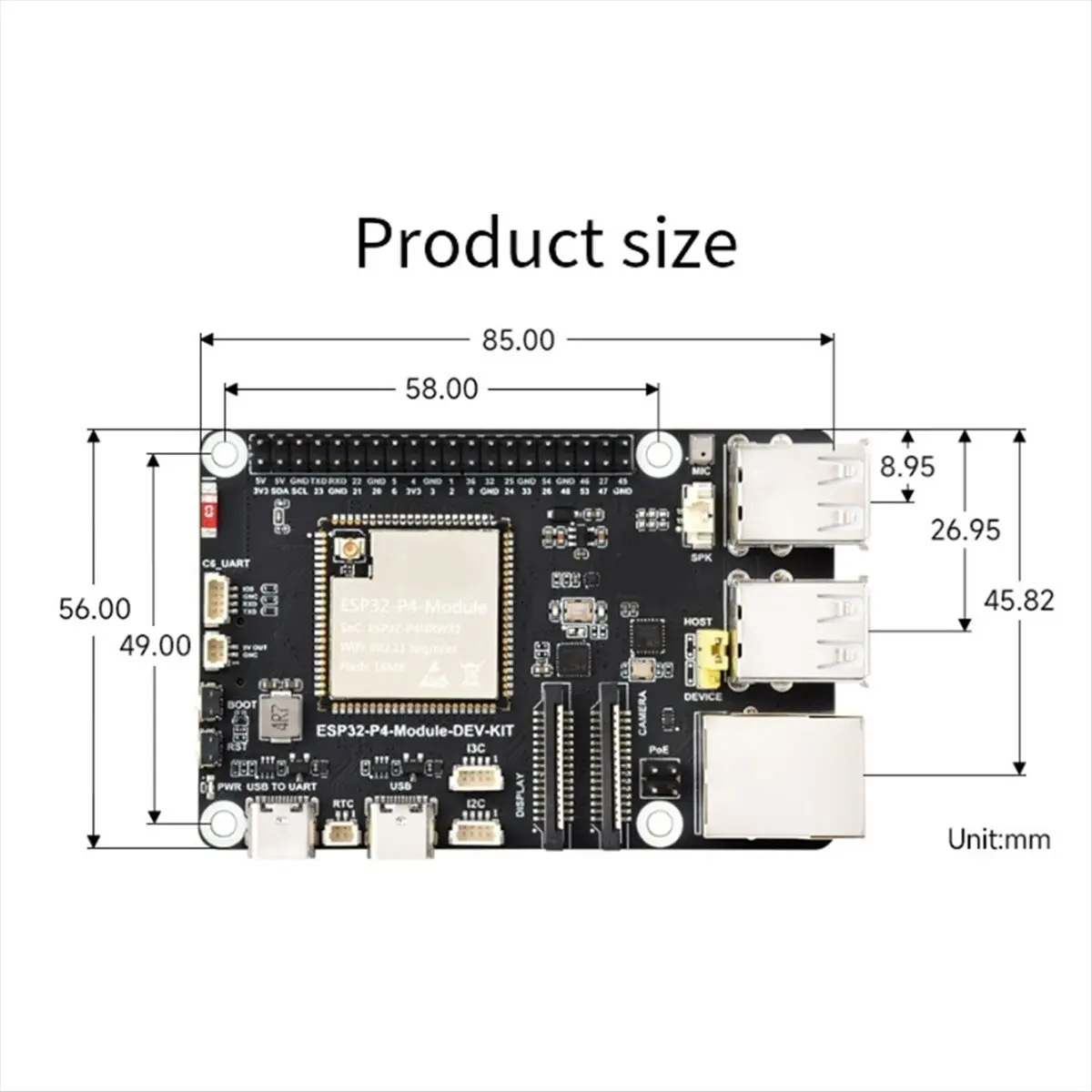 scheda-di-sviluppo-del-modulo-a46u-p4-con-fotocamera-ov5647-da-5mp-altoparlante-supporto-per-wi-fi6-ble-e-interfaccia-poe