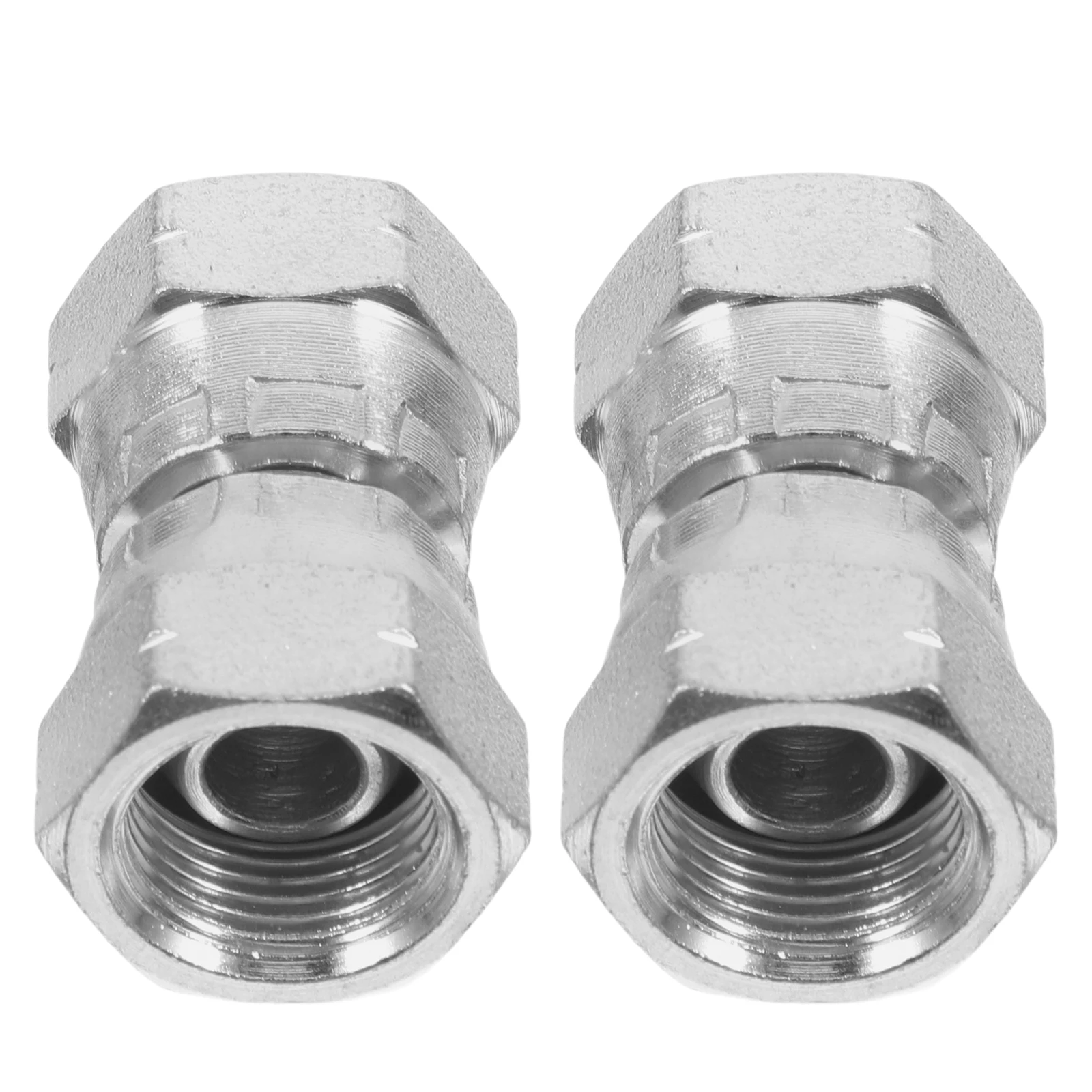 2 pcs Hydraulic Rotating Coupler Adapter 3/8 Inch Bsp Stainless Steel Swivel Joint For Air Tools Fittings Female To Female