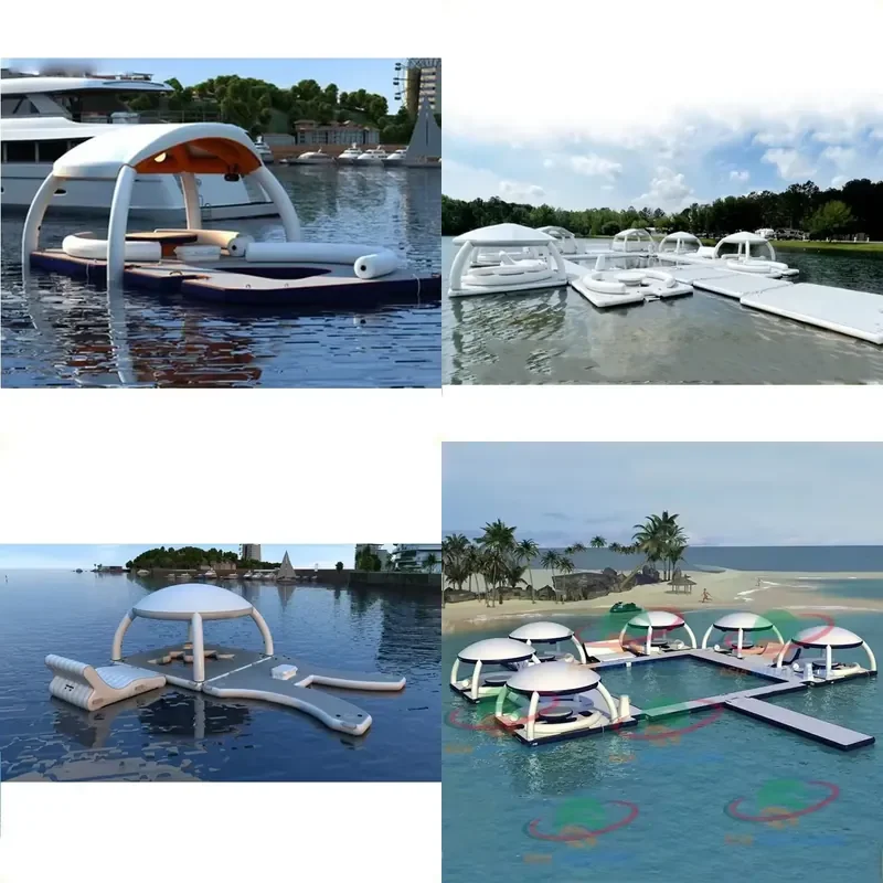 Summer Yacht Water Playing Inflatable Floating Island Partybana Inflatable Platform Island