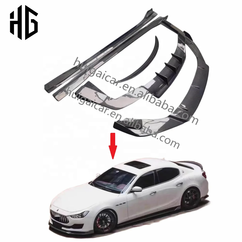 

Комплект обвеса из карбона HG: передний сплиттер, задний диффузор, спойлеры для Maserati Ghibli, автозапчасти