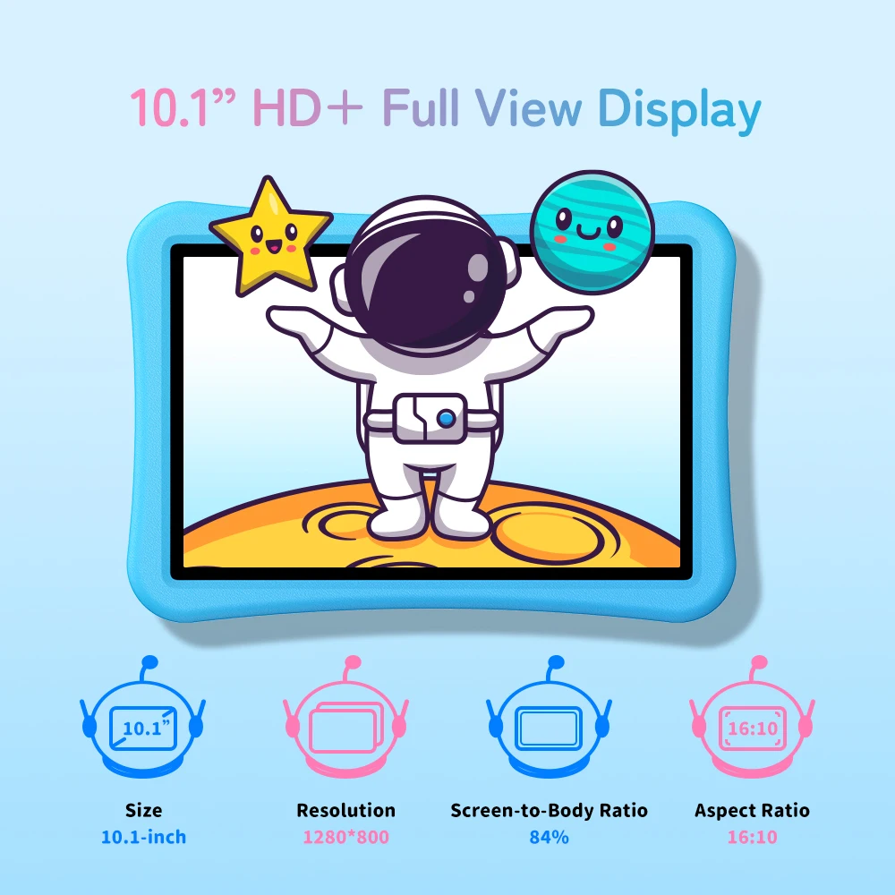 UMIDIGI G5 Tab Kids Tablet Android 13 10.1 Inch UnisocT606 Octa-Core 4+4GB 128GB 6000mAh Children Learning EVA Protective Case