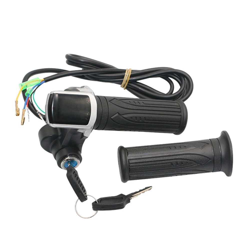 24V/36V/48V Electric Bike Twist Grip Throttle with LCD Battery Display Electric Bicycle Throttle Grip with Power Indicator