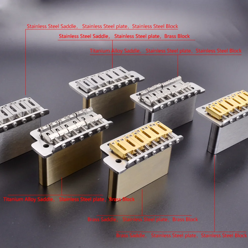 Right and Left Hand 6 Point 510Style Tremolo System Bridge with10.5mm Stainless Steel / Brass/ Titanium Alloy Saddle and Block