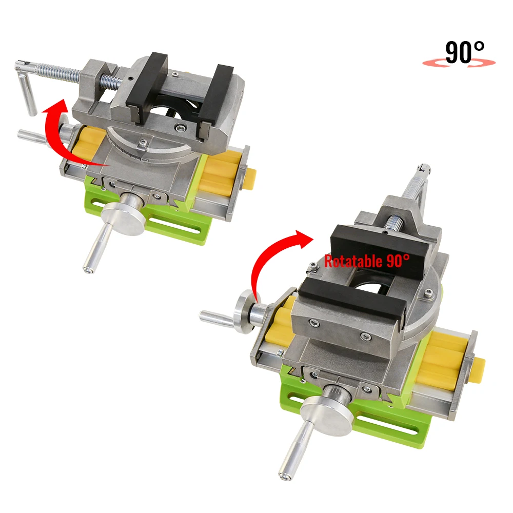 2 in 1 Milling Drilling Precision Vise Swivel Base Table Aluminium Alloy Compound Worktable