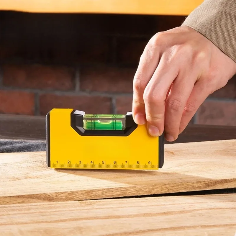 100mm Portable Magnetic Pocket Spirit Level High‑precision Aluminum Bubble Horizontal Measuring Level Hand Tool