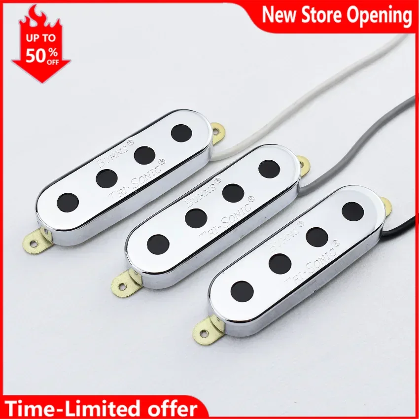 

Alnico Tri-Sonic Single Bass Pickups for 4-String Electric Bass, Chrome, 1 Set, Musical Instruments Accessories