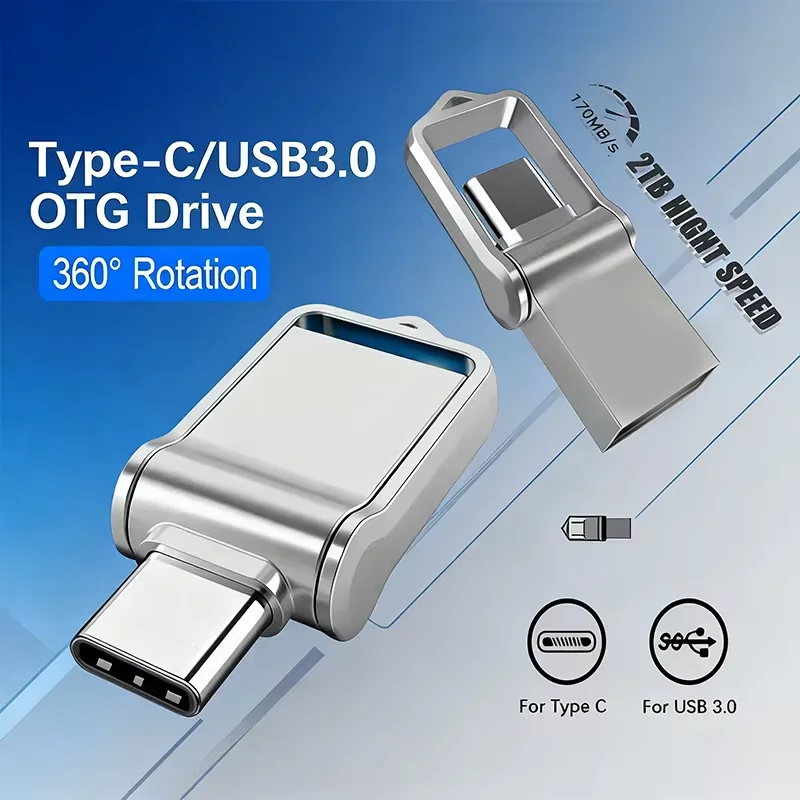 Flash Drive 2TB High-Speed USB 3.2 Type-C OTG Metal Pen Drive 2TB Portable Memory USB Stick for Data Storage of Photos 2026 New