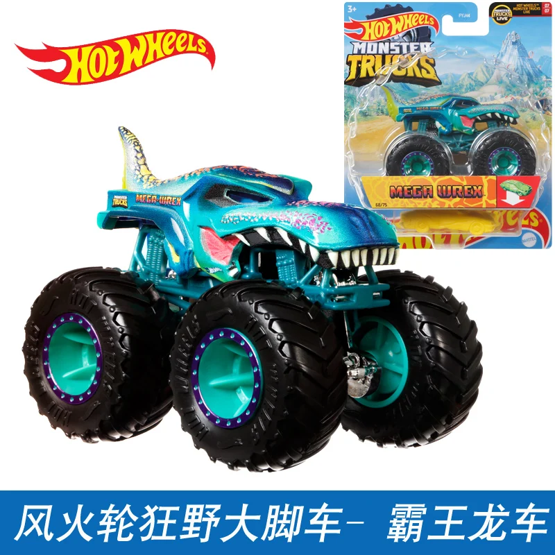 Original Hot Wheels Car Monster Trucks Diecast 1:64 Voiture Mega Wrex  Loco Punk Motosaurus Kids Boys Toys for Children Birthday