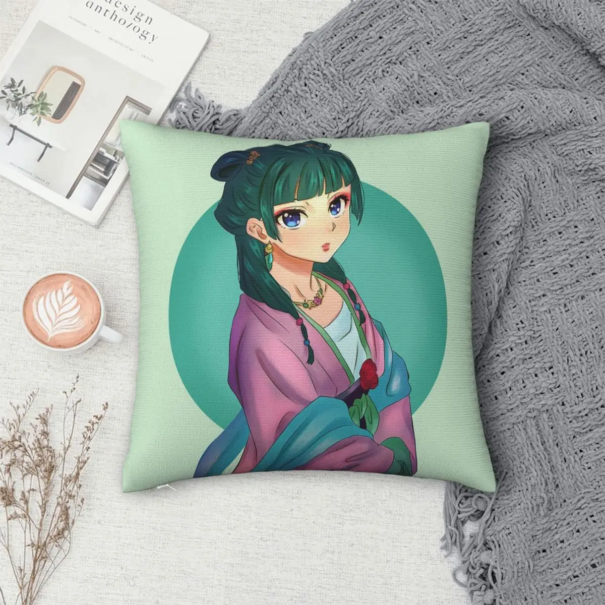 The Apothecary Diaries Maomao Anime Square Pillowcase Pillow Cover Cushion Decor Comfort Throw Pillow for Home Sofa
