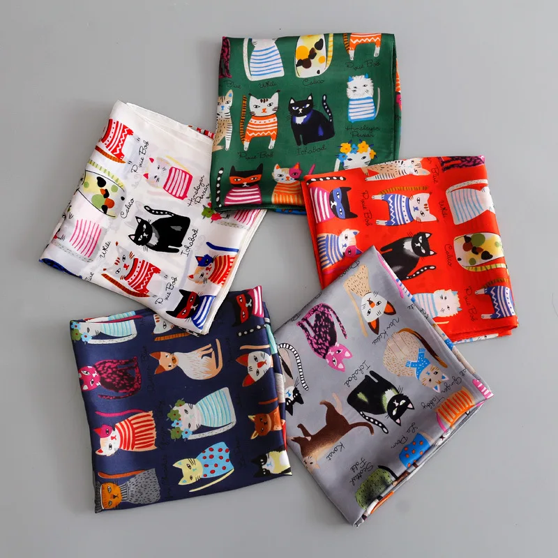 

Новинка 2024, модный платок, маленький шелковый шарф на шею для женщин, шарфы-хиджабы, женские шали, сумки, шарфы, женская бандана, платок