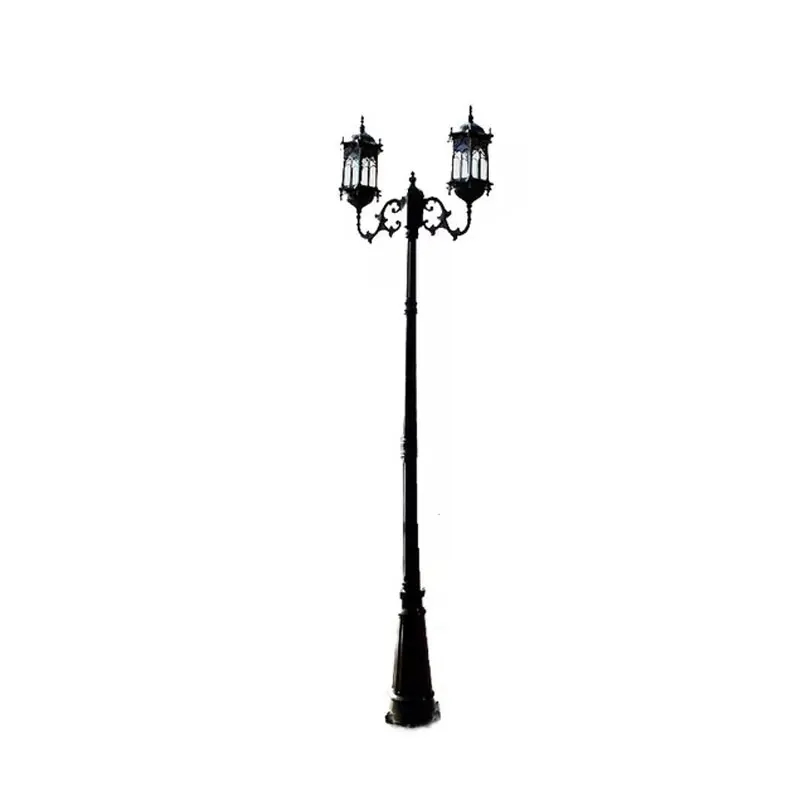 

(≈ 2.5M) Outdoor European style street light, high pole light, three headed garden landscape, courtyard park waterproof light