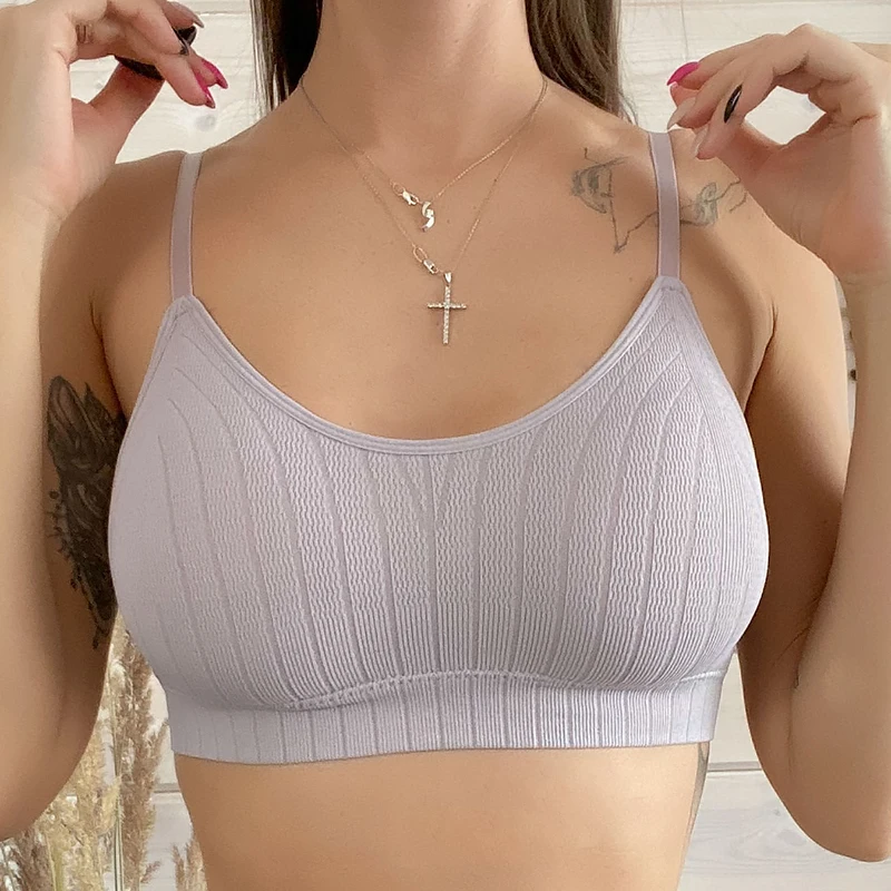 Damskie krótkie topy sportowe zakrętka tubki Bralette biustonosze bez fiszbin bielizna damska oddychająca Streetwear Wirefree topy typu tuba