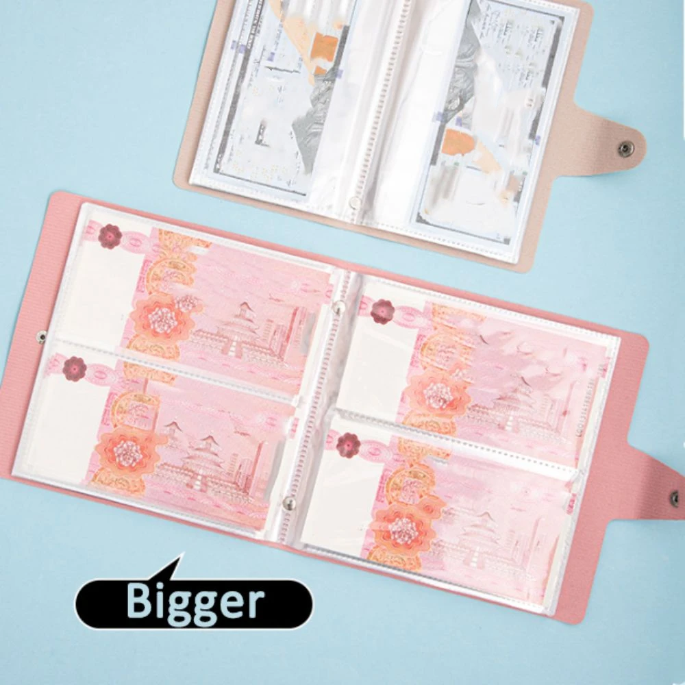 PU Leather Money Savings Binder Portable Refillable Envelop Savings Challenges Book Handbook Storage Wallet Cash Budget Binder