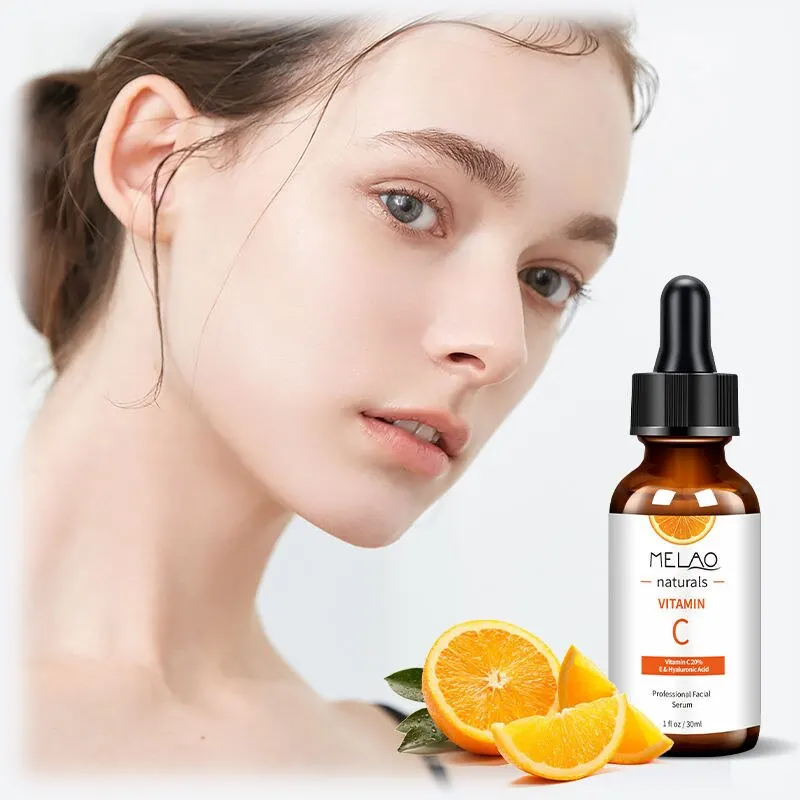 MELAO Vitamin C Facial Serum Anti Aging Whitening Brightening Dark Spots Freckle Remove Hyaluronic Acid Vitamin E 30ML