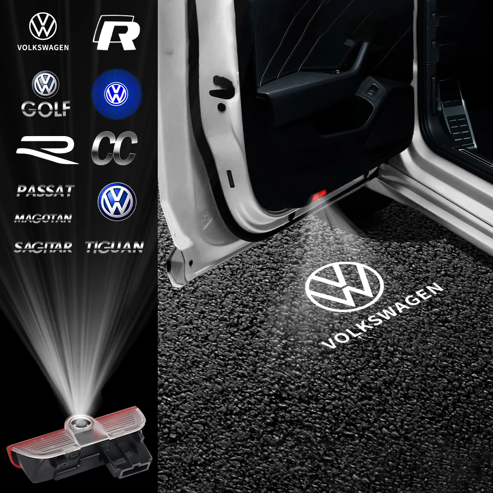 HD Car Door Logo Welcome Lights Projector Lamps For Volkswagen VW Passat Variant B8 2016 Sagitar 2006-2024 New Passat 2011-2024