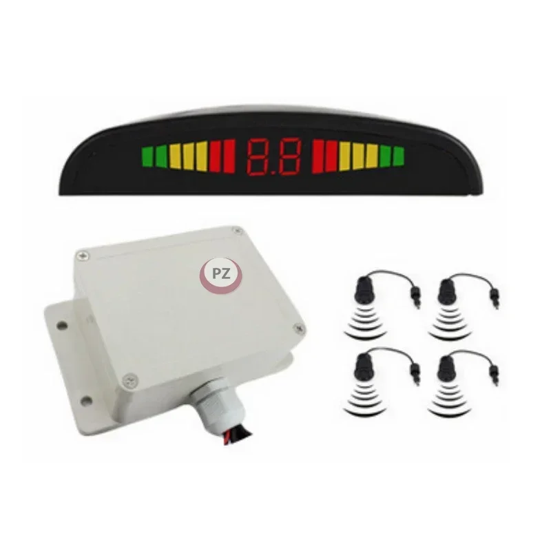 

12V-24V Vehicle Smart Parking Sensor LED Display 4 Radar Detector BIBI Alarm LED Radar Detection for forklift trailer