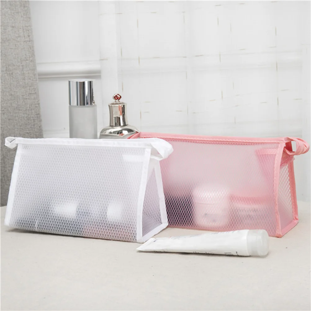 

Travel Toiletry Bag Portable Makeup Pouch Organizer High Capacity Lightweight Pink Wash Storage