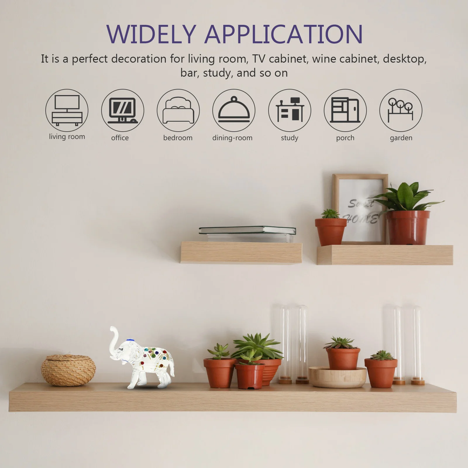 

Crystal Elephant Craft Desktop Ornament Creative Design for Indoor Living Room Study Bar Decorative Crystal Artwork Accent