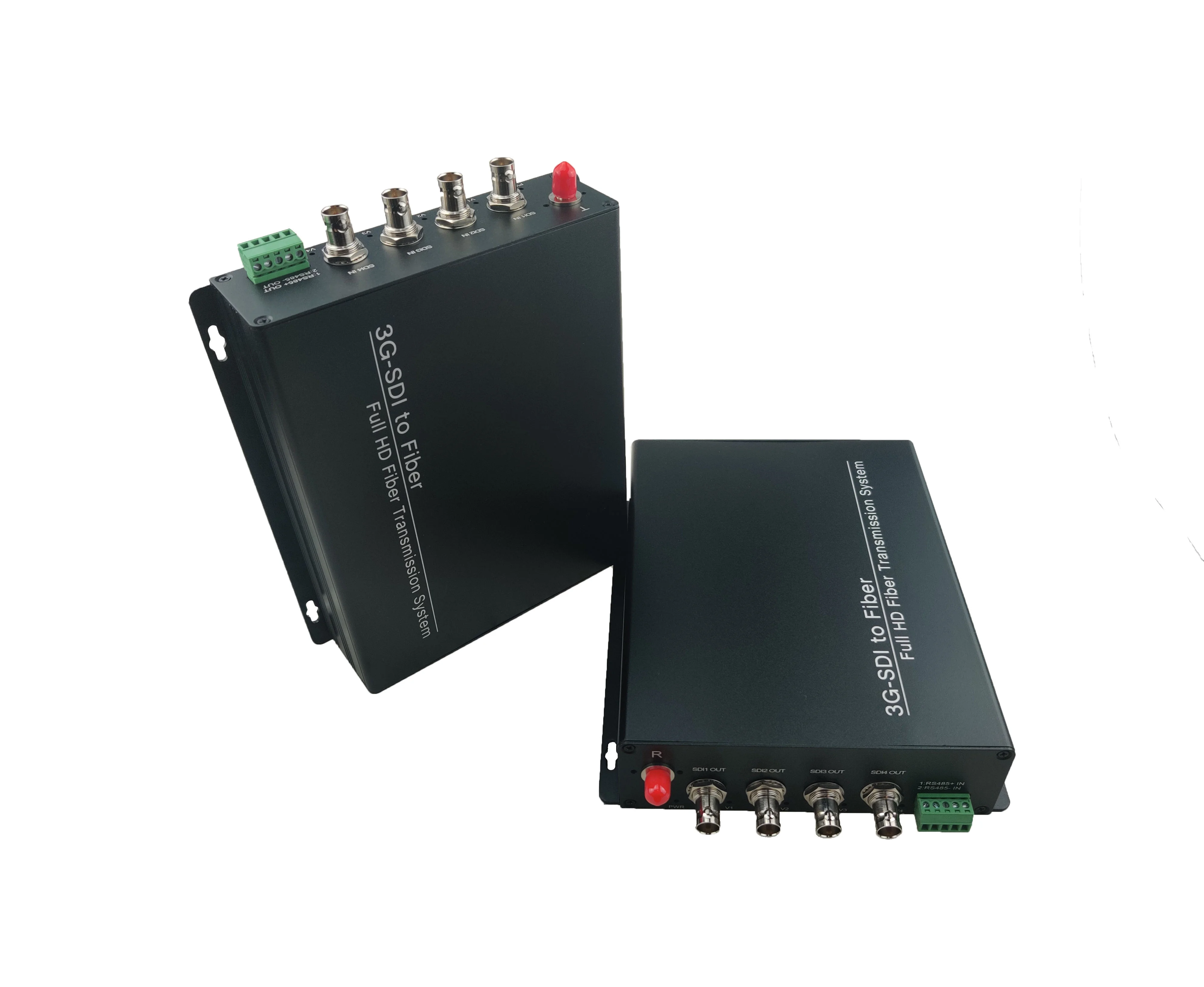 

4 channels sdi video in to single fiber 3g-sdi/hd-sdi add RS485 data over LC fiber optic converter extender transmitter
