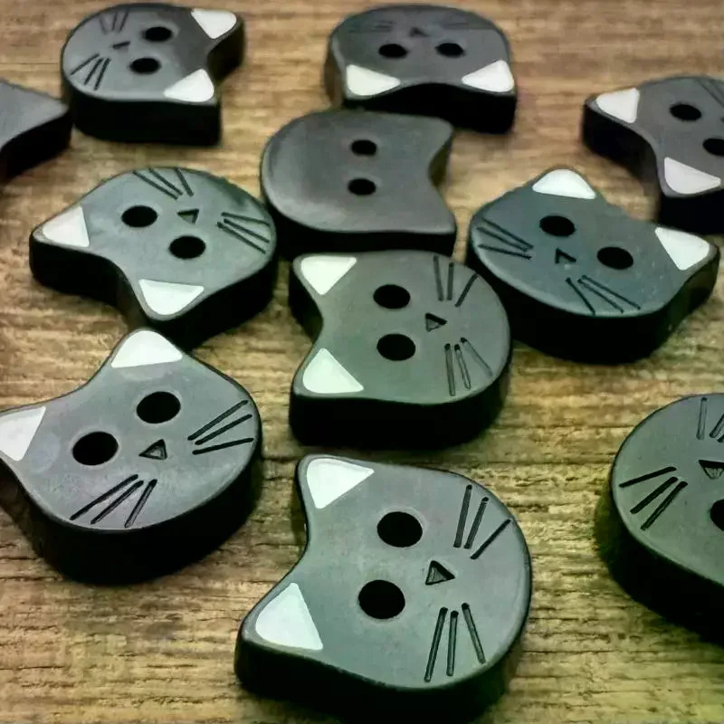 

10 шт. декоративные застежки для одежды, милые пуговицы с мультяшным котом и ушками, пуговицы из смолы «сделай сам», для шитья и рукоделия