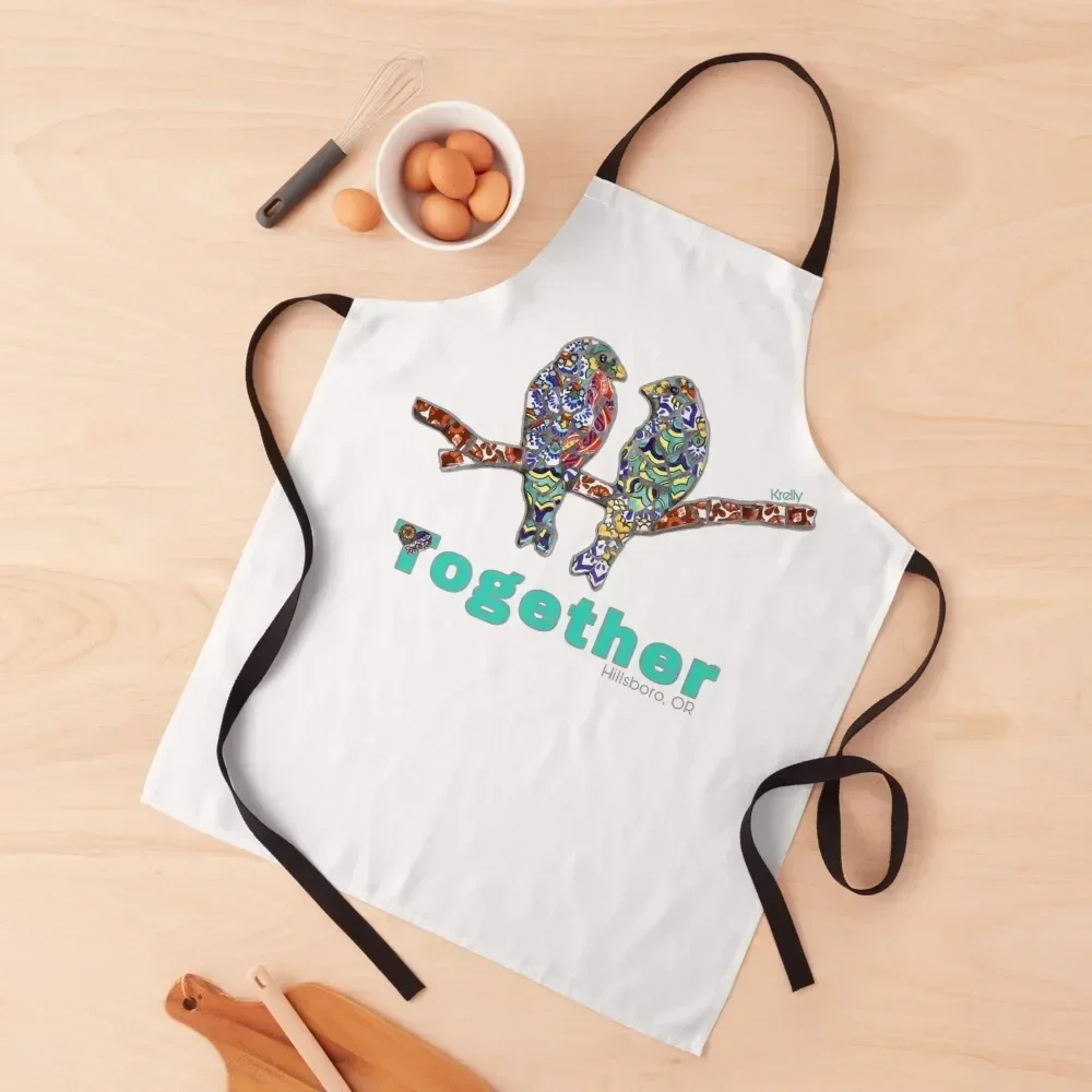 

Mosaic Lovebirds Together Apron For Cooking man chef uniform New year's men Apron