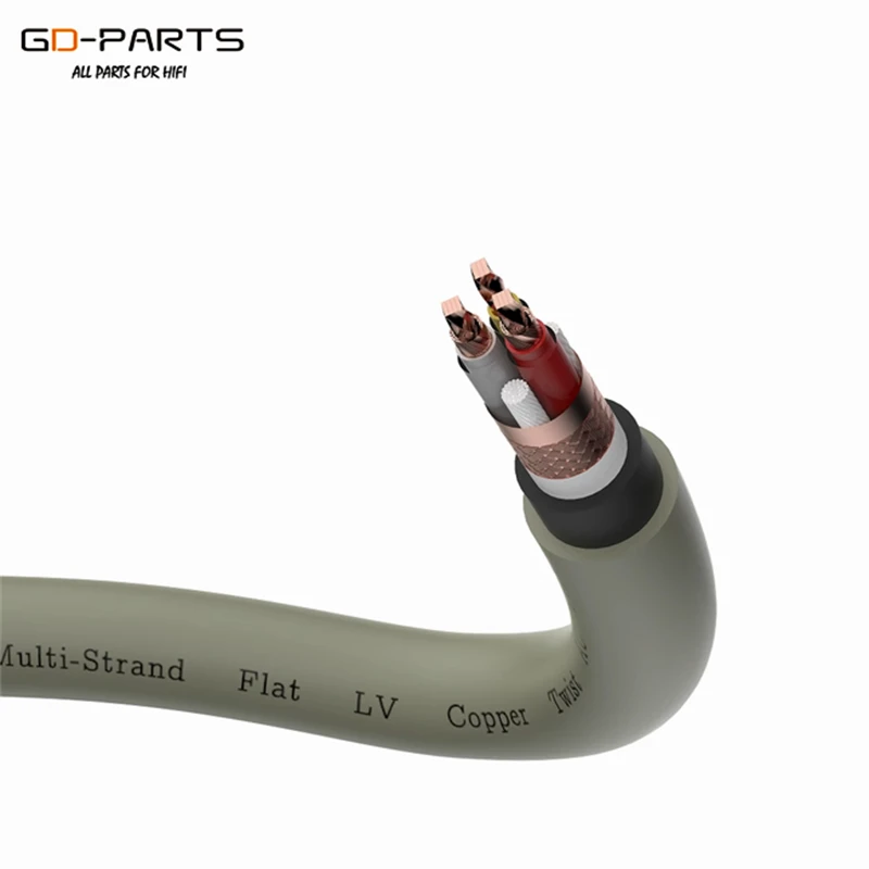 Viborg VP1707 19AWG Flat Copper power cable flat Wire Multi-Strand Flat LV square Copper Twist AC Power Cable Audio Grade