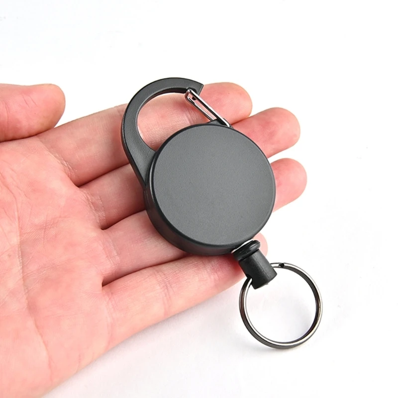 Multifunctional Roll Retractable Keychain Bag, Recoils ID-Card Holder, Stainless Steel Rope Keyring, 60cm