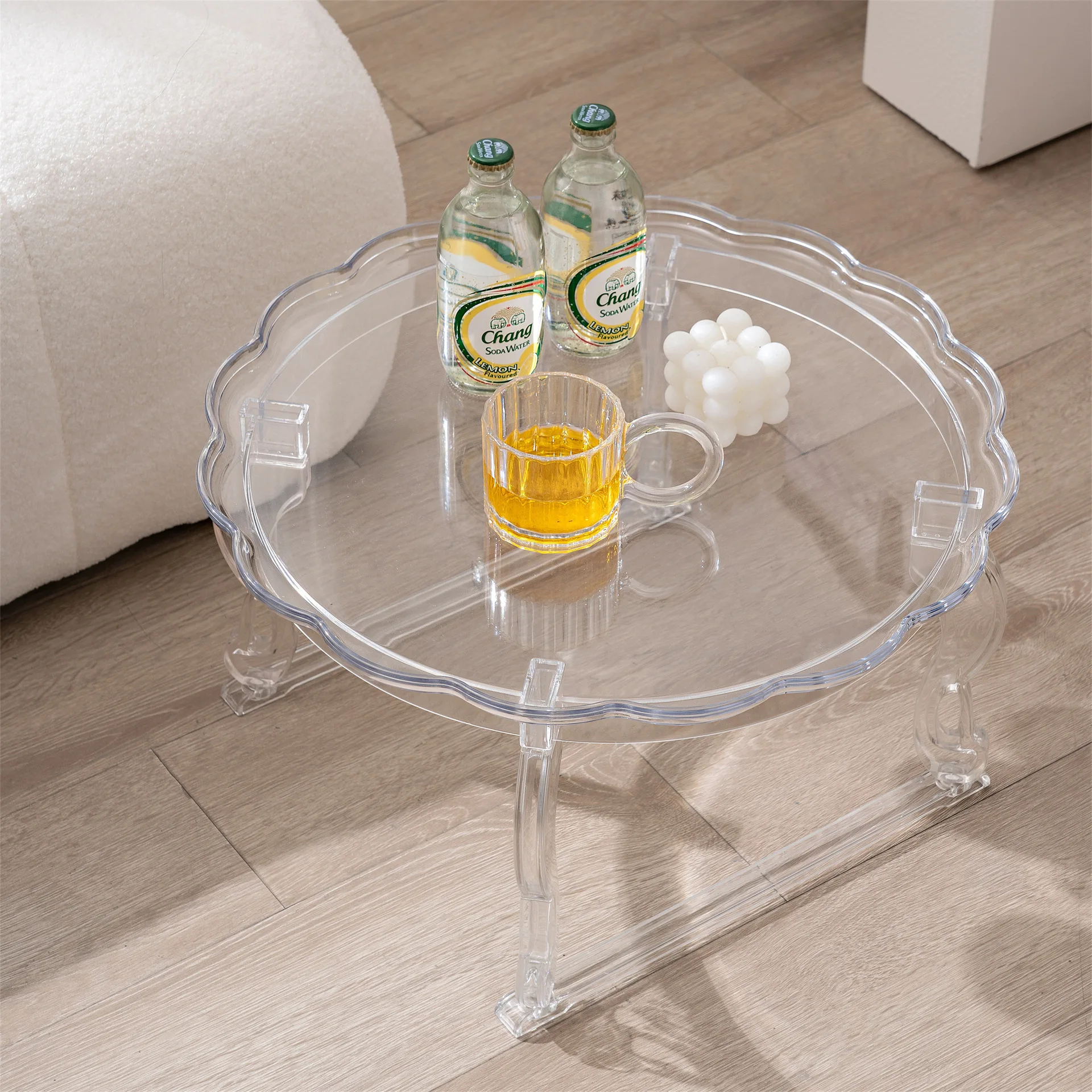 Acrylic small coffee table fashionable side table in living room internet famous Nordic sofa side table