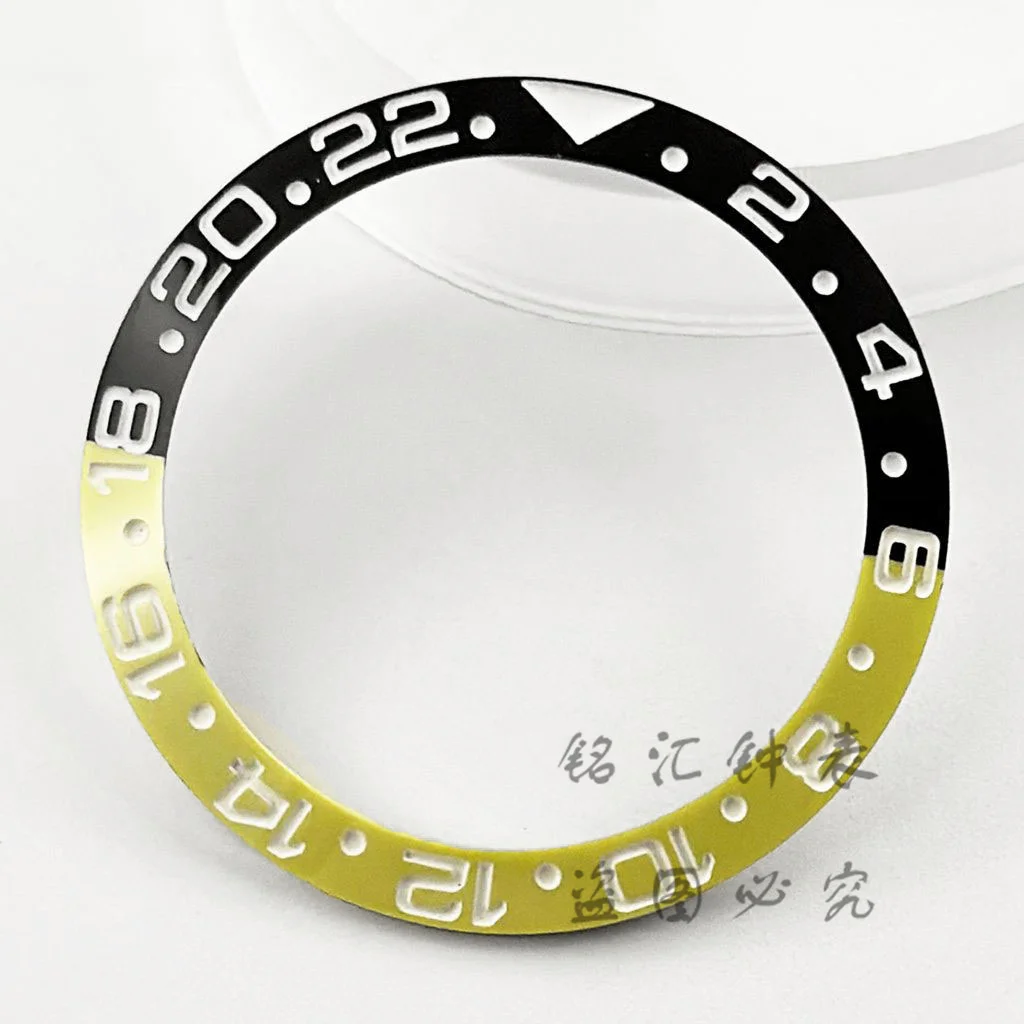Sloping 38mm Orange Yellow Green Blue Black GMT Ceramic Bezel Watch Insert For Watch Replace Watch Bezel Inserts