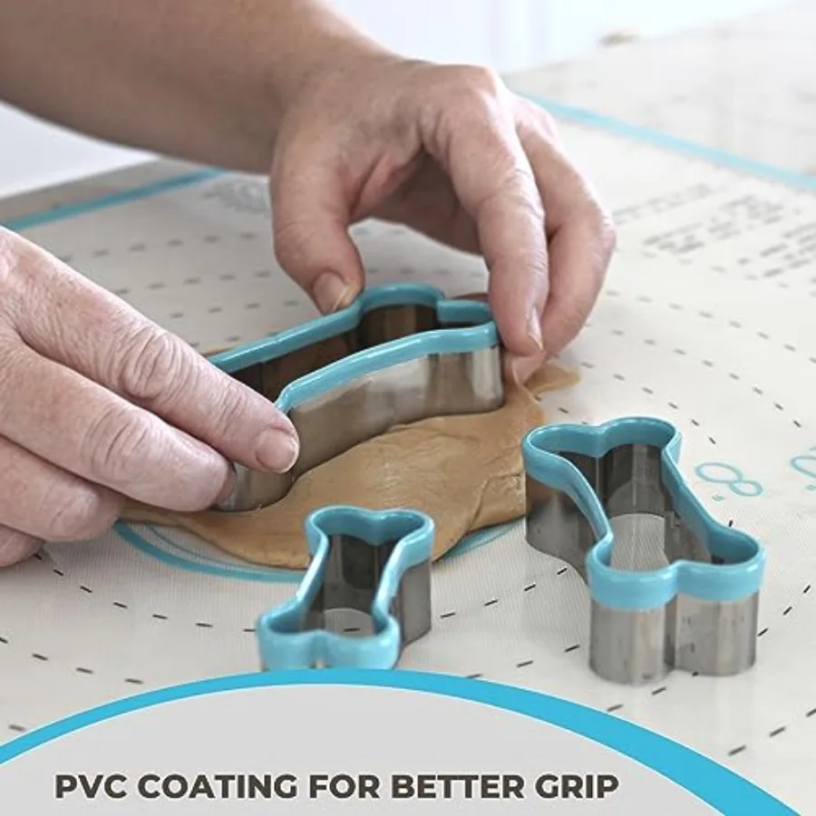 3 Piece Dog Bone Ce Cutter Set with PVC Coating for Hade Dog Treats Biscuits Fondant Pastries Sandwich Shapes Crafts