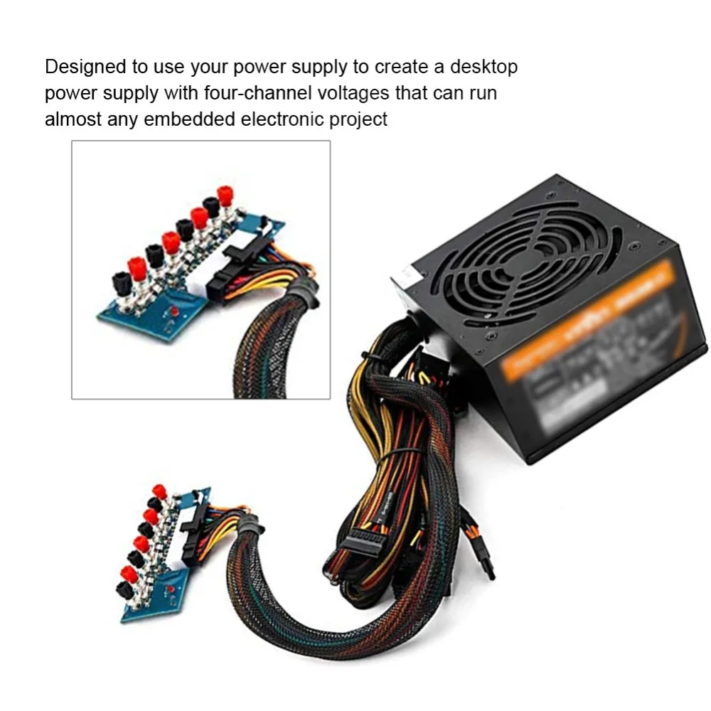 Adapter Module 24 Pin XH-M229 3.3V 5V 12V Compatible with ATX Power Supply Power Indicator Desktop Computer