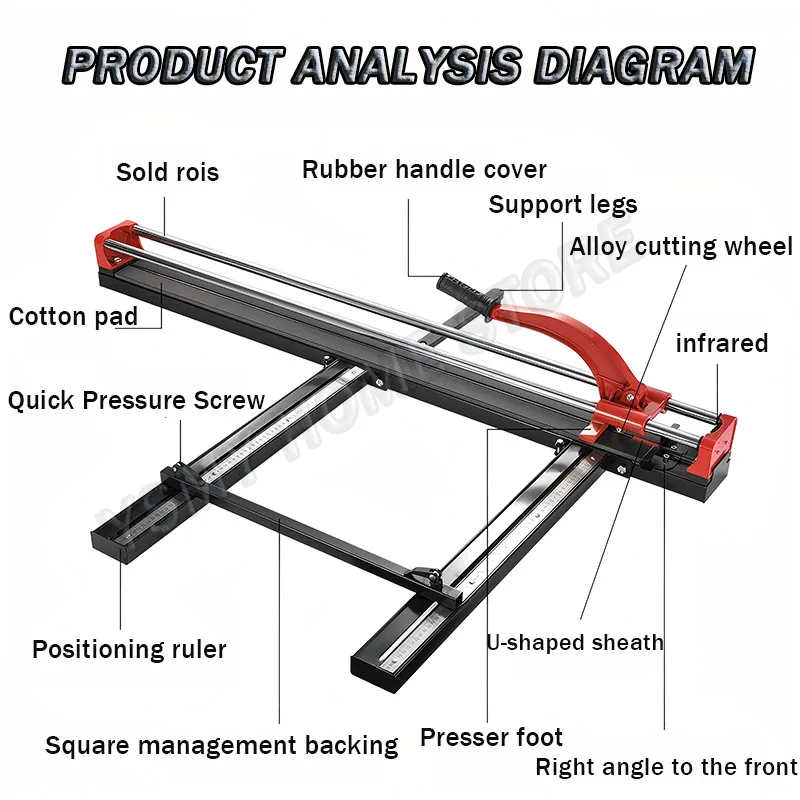 Manual tile cutting machine Double track Infrared positioning floor wall tile Push Blade High Precision Cutte processing tool