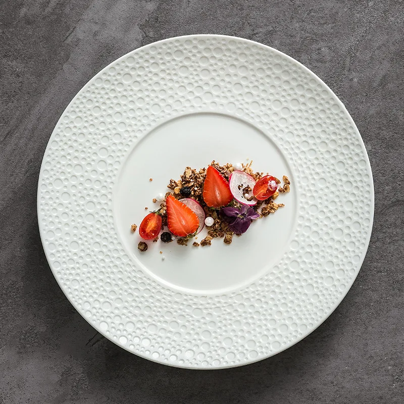 Premium Steak Plates Modern Meteorite Design Flat Dish Luxury Restaurant Hotel Dessert Serving Plate