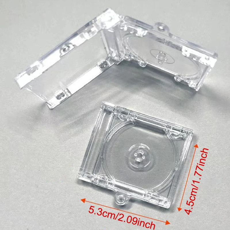 Mini Cd Keychain Album Cases Plastic Cd Cases Clear DVD Cover Bulk DVD Jewel Keyring Music Blank Mini Compact Disc Holder - view 6